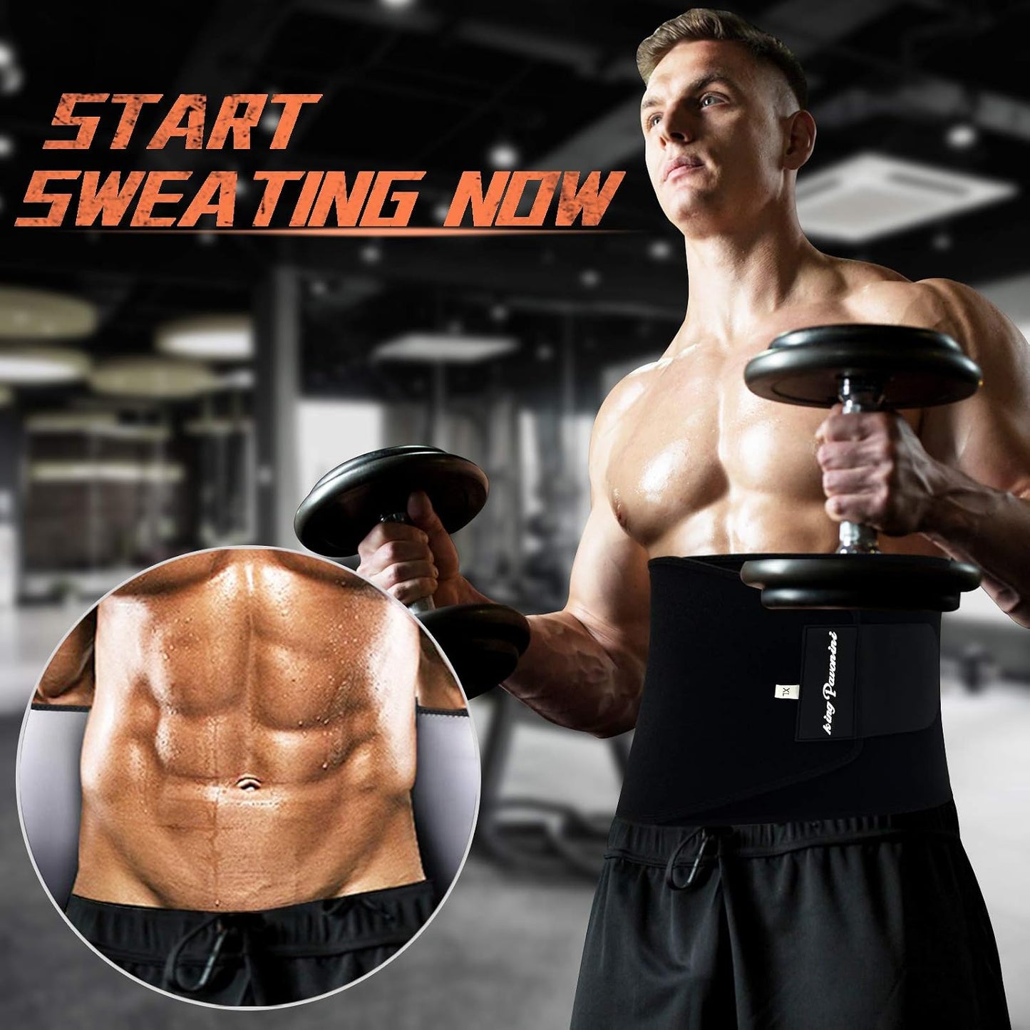 Waist Trainer for Men Women Belly Fat, Sweat Belt Band