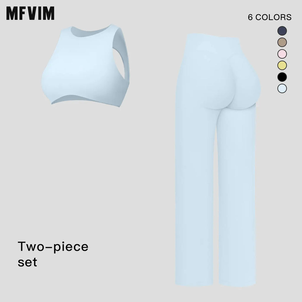 MFVIM Women'S Fuzzy 2 Piece Workout Set, Fitted Running Outfits with Tummy Control and Butt-Lifting for Gym Fitness Wear, Outdoor Fitness Wear, Pants Sports Set, 2 Piece Sets,Back to School,Back to School Haul