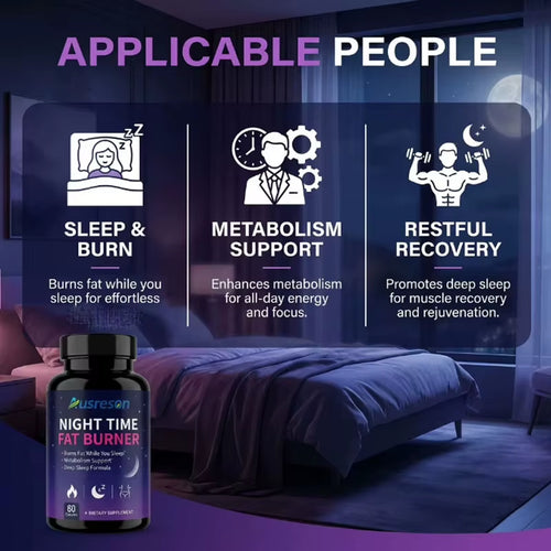 Ausreson OEM Natural Night Time Fat Burning Detox Products Weight Management Slimming Supplements Herbal Fat Burning Capsules
