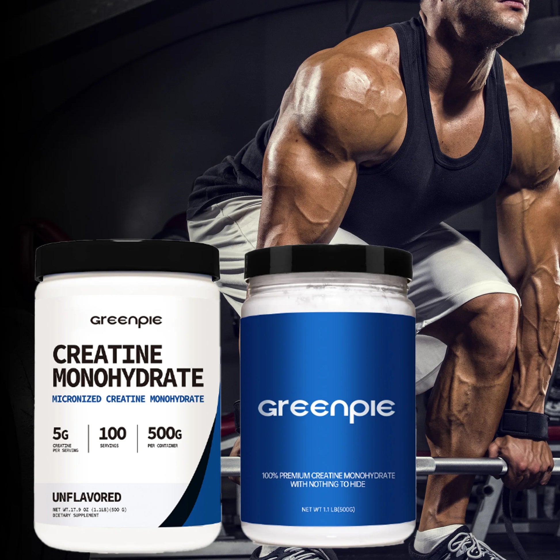 Greenpie Creatine Monohydrate Muscle Builder Adult Sport Supplements Pre Workout Micronized Creatine Powder