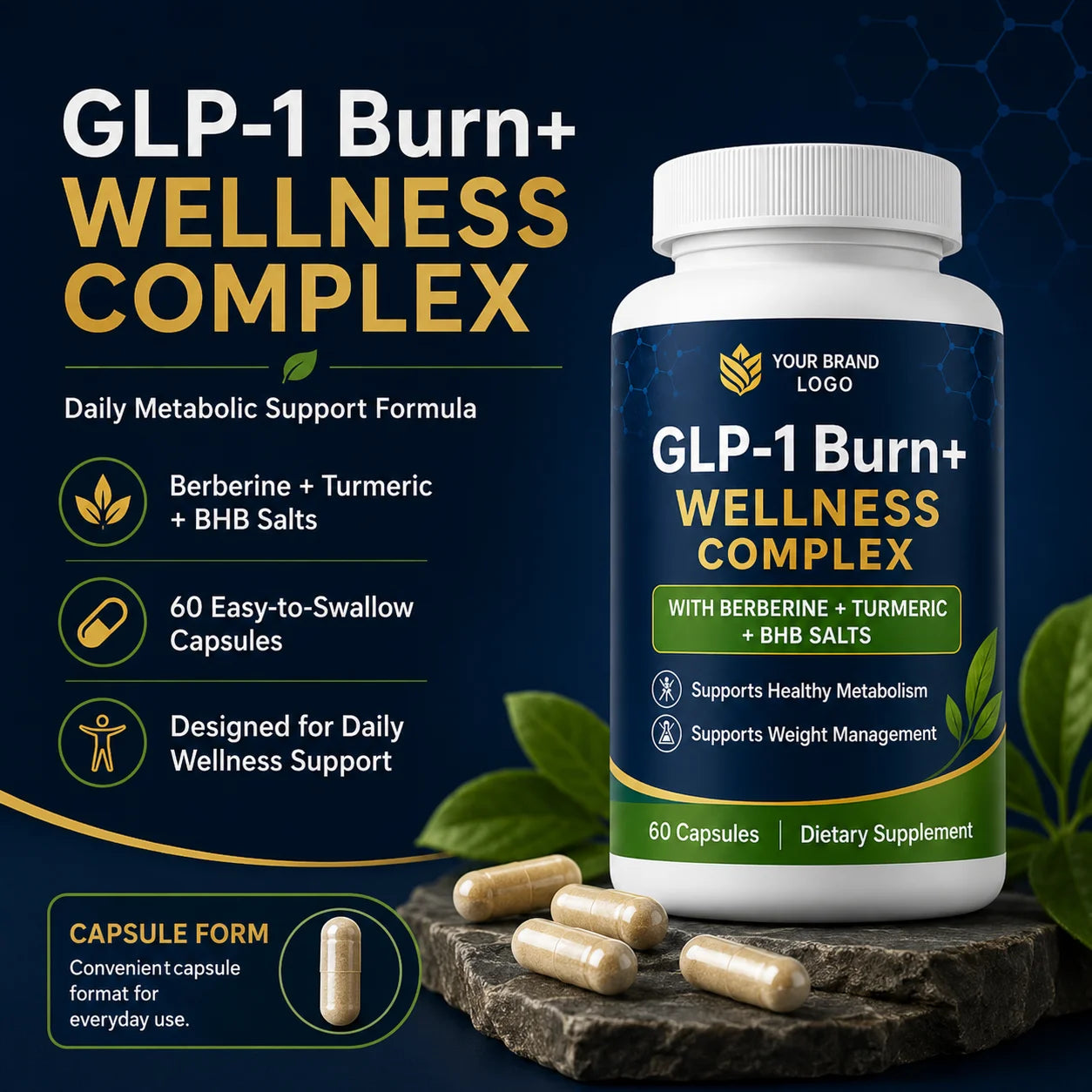 OEM Private Label Slimming Pills Fat Burner Natural Herbal Weight Loss Capsules Supplement GLP-1 Capsules for Weight Management