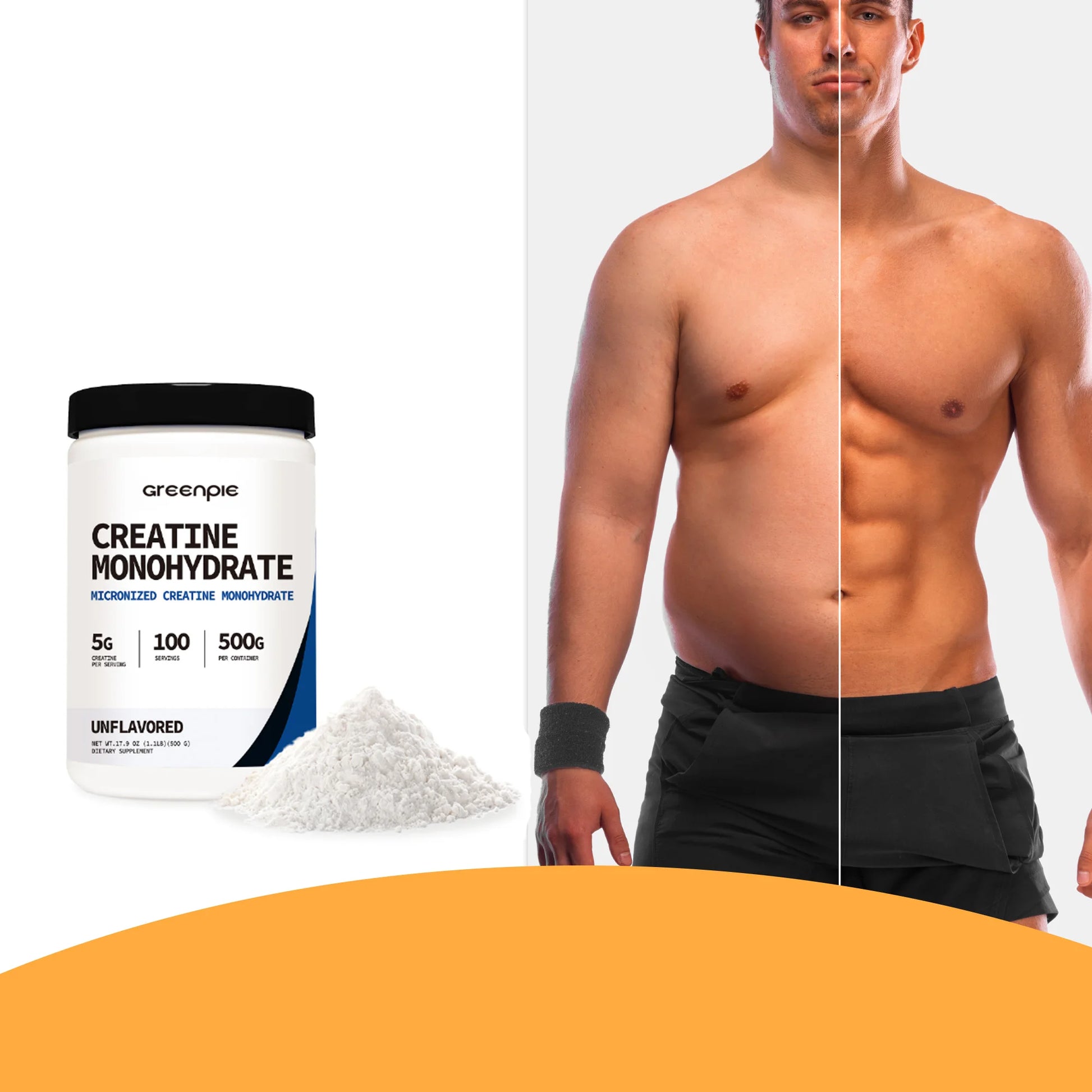 Greenpie Creatine Monohydrate Muscle Builder Adult Sport Supplements Pre Workout Micronized Creatine Powder
