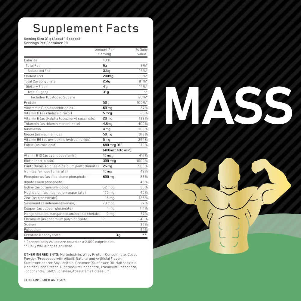 JULONG OEM Customized Chocolate Mass Weight Gainer Protein Powder Formula Flavor Protein Sports MASS Protein Powder