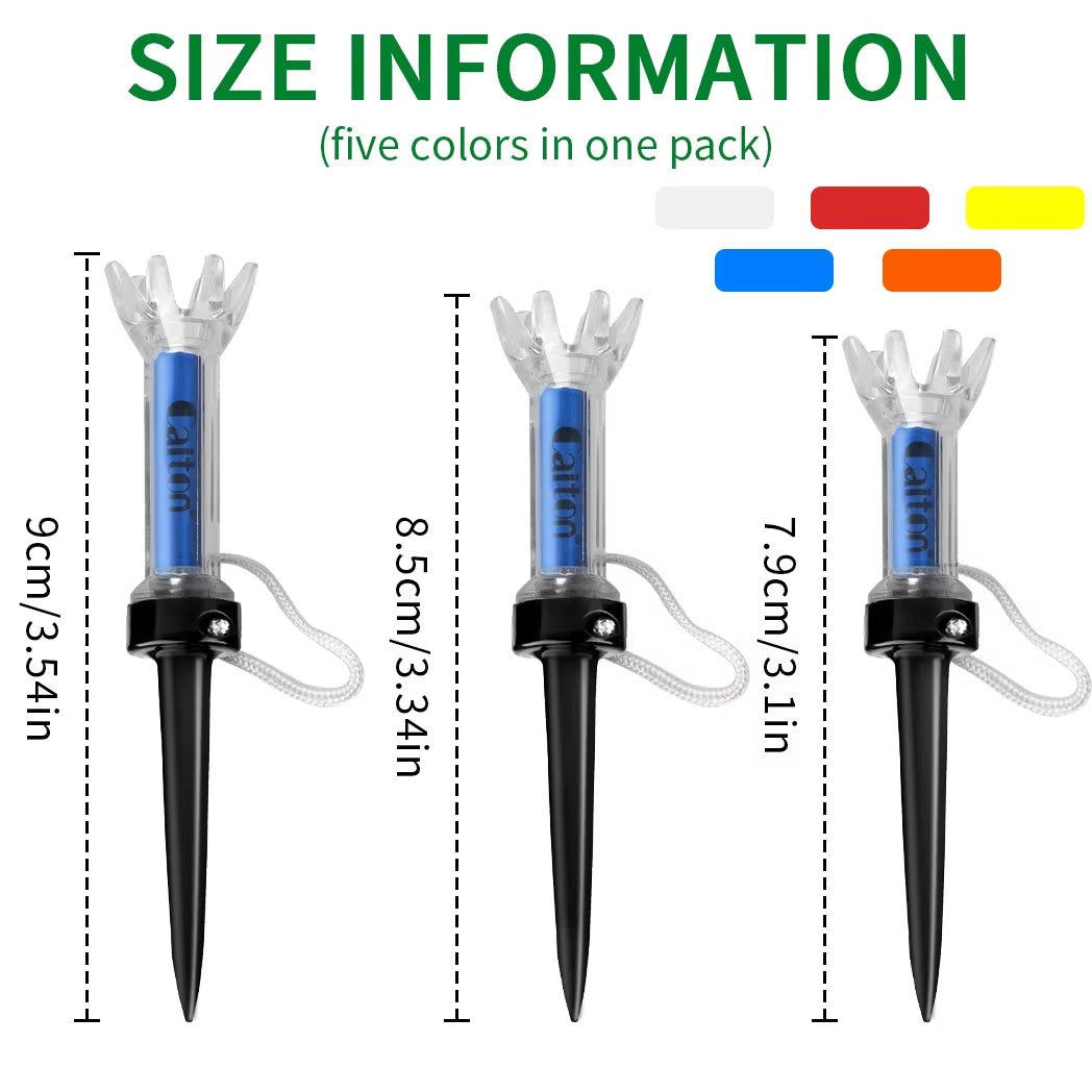 5Pcs Golf Tee,With Magnetic Plastic Golf Tee, 3 Sizes (79Mm/85Mm/90Mm), 360Degree Bounce New Gift,Golf Training Practice